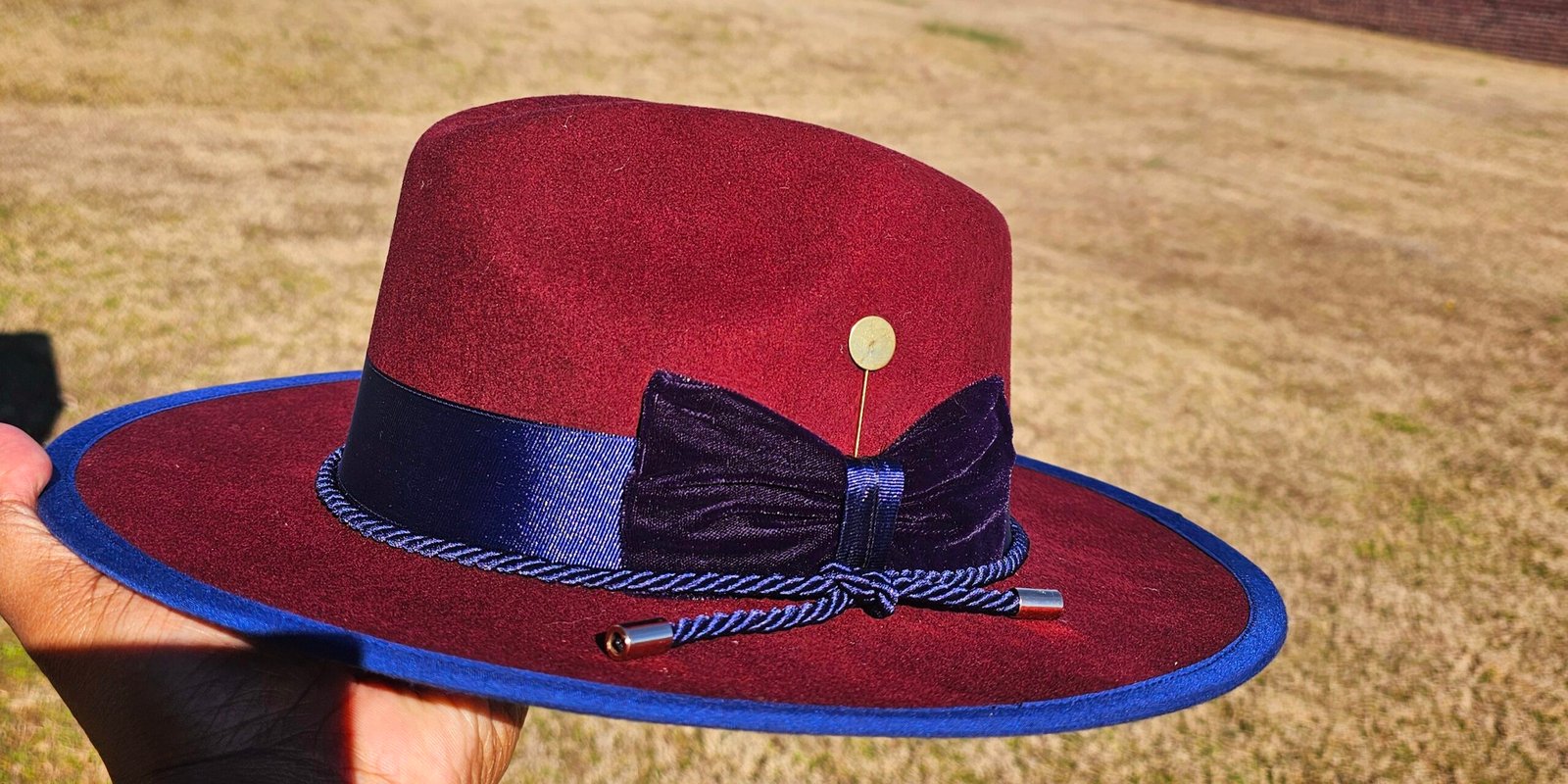 Navy on Burgundy